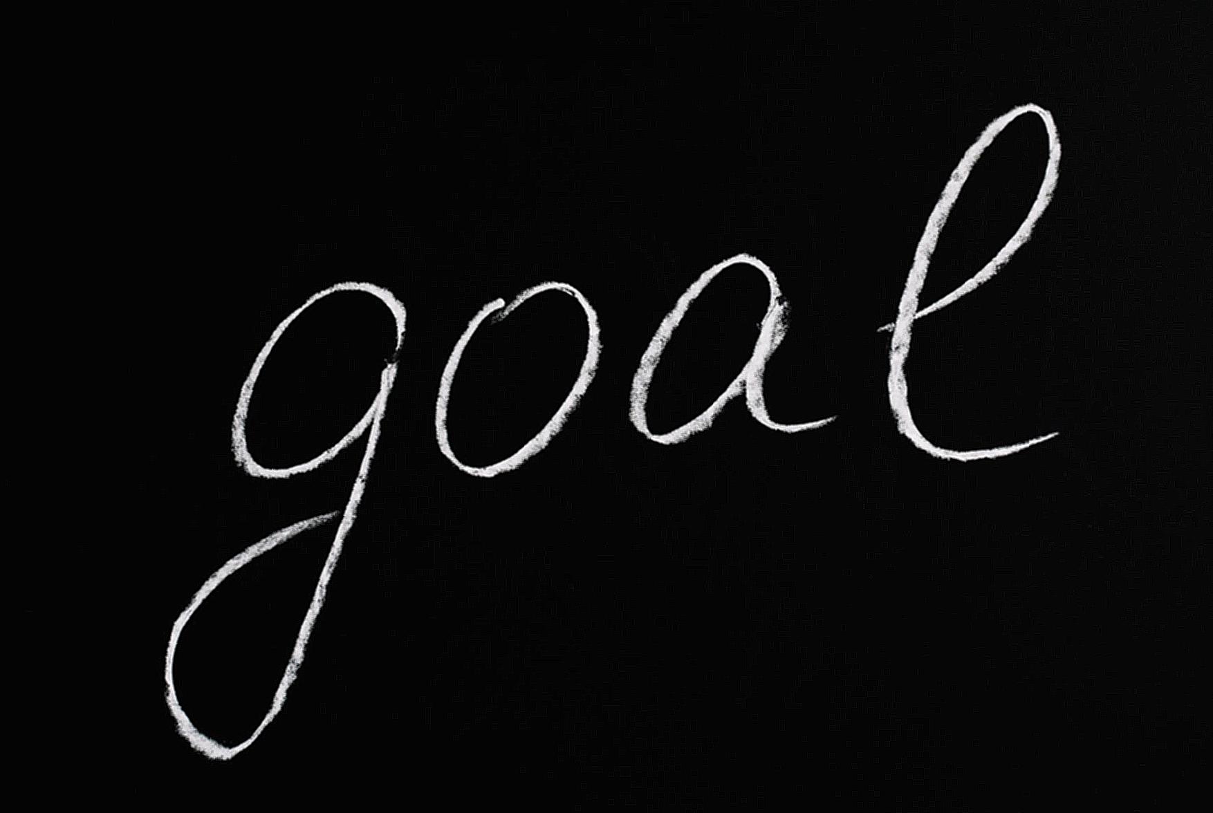 Goal Lettering Text on Black Background